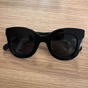 Celine Oversized Chunky Round Black Acetate Glasses